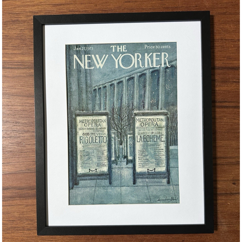 Framed 1973 The New Yorker Magazine Jan 27 Allen Met Opera